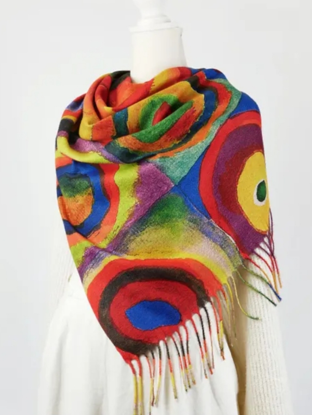 Squares with Concentric Circles by Wassily Kandinsky | Reversable Scarf - Picture 2 of 9